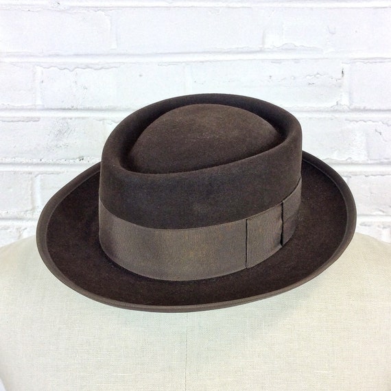 Size 6 7/8 Vintage 1950s 1960s Adam Hats Carbon Br