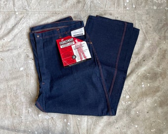 Size 46x29 1950s 1960s Dubble Ware New Old Stock Flannel Lined Carpenter Denim Dungaree Jeans 2181