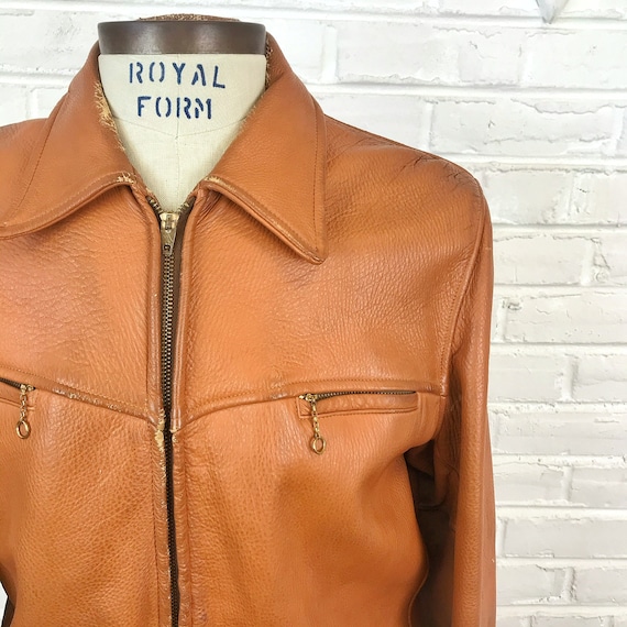 Size M Vintage 1950s 1960s Men’s Deerskin Leather… - image 2