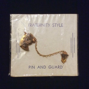 Vintage NOS 1930s Fraternity Style Horse Trot Pin and Guard