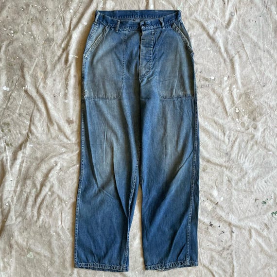 Size 29x31 Vintage 1940s 1950s US Navy Dungarees Denim Jeans Size 29x31 Vintage 1940s 1950s US Navy Dungarees Denim Jeans