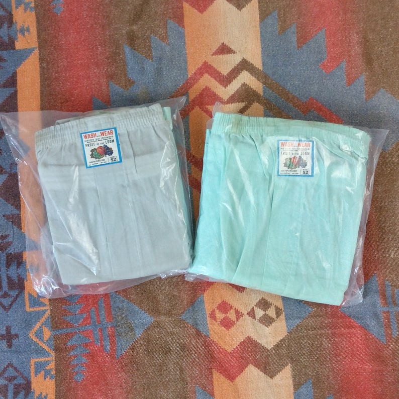 Vintage NOS 1970s Fruit of the Loom Sanforized Cotton Multicolor Boxer Shorts 3 Pack. Size 52 2152 image 6