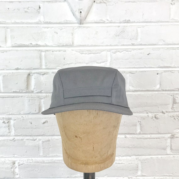 Vintage 1950s 1960s Gray Cotton Twill Utility Cap… - image 2