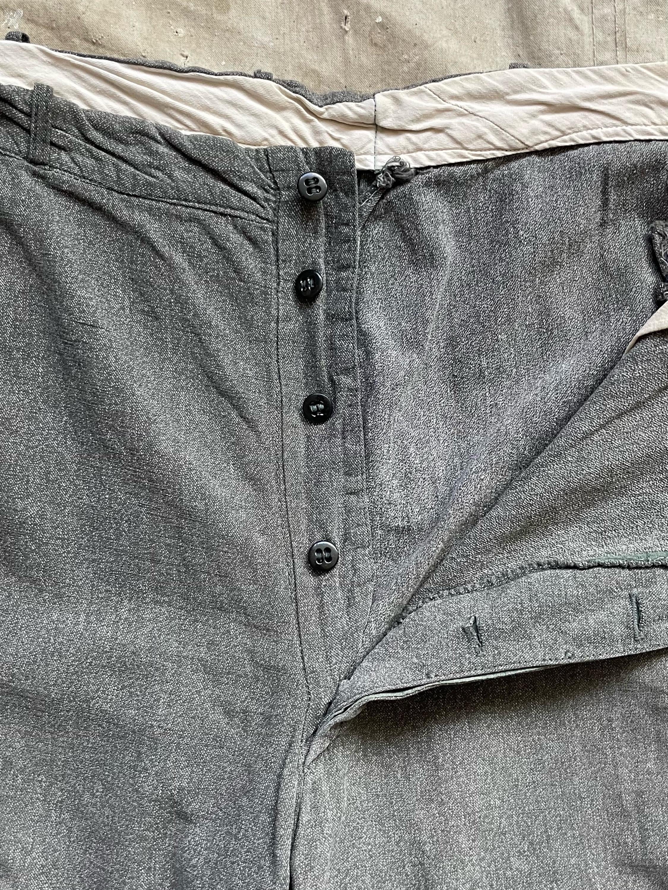 Size 42x31 Vintage Men's 1930s 1940s Salt and Pepper Covert Cloth