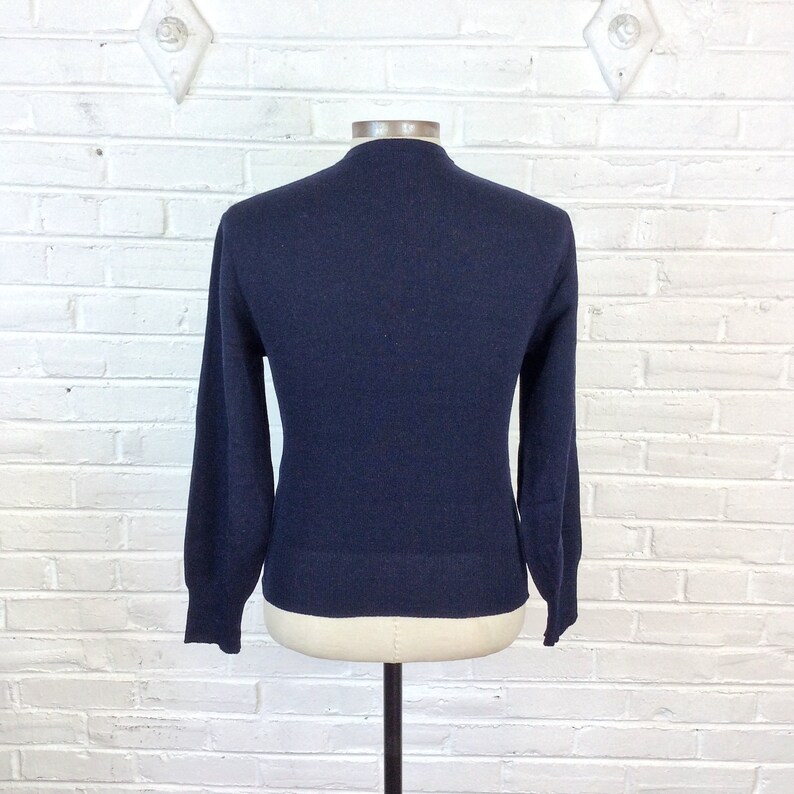 Size 2 Vintage Swedish V Neck Military Navy Sweater #3 M