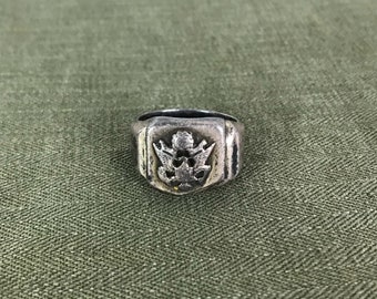 Fraternal Order of Eagles FOE Sterling Silver Ring 1940's