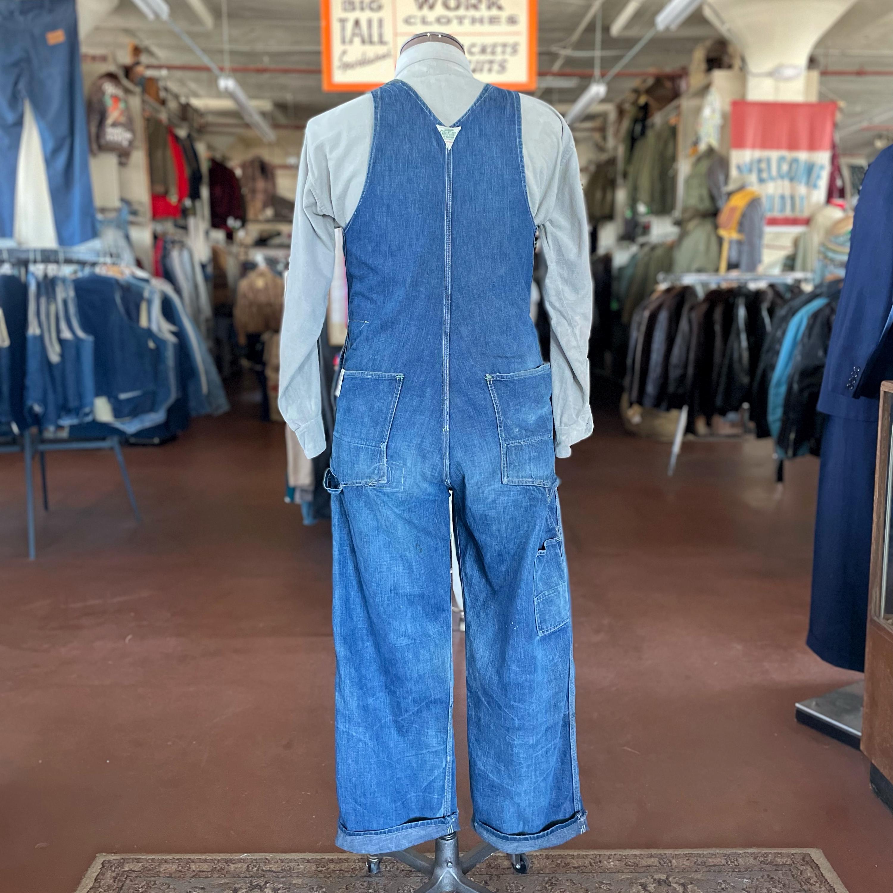 70’s Vintage OSHKOSH Denim Coverall:40R Size S/M Vintage 1930s 1940s Oshkosh “allover” 4 Button