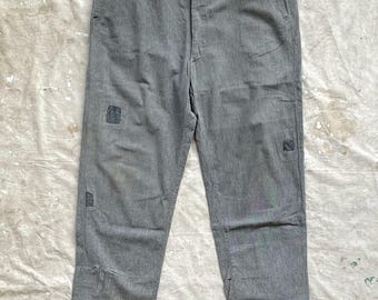 Size 42x31 Vintage Men's 1930s 1940s Salt and Pepper Covert Cloth