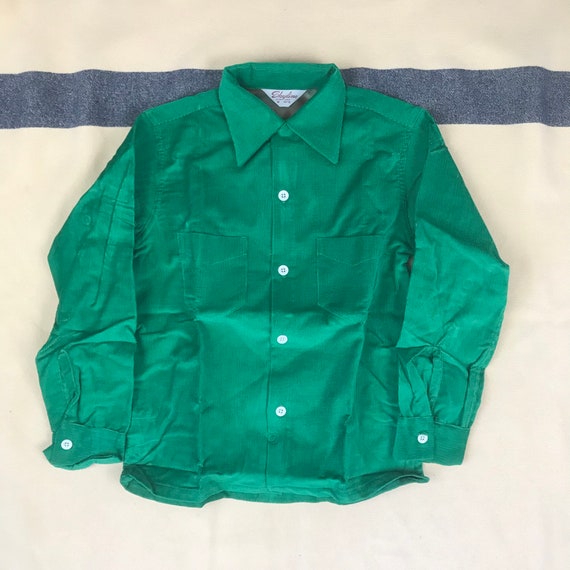 Boy’s M (10-12) Vintage 1950s NOS Green Corduroy … - image 6