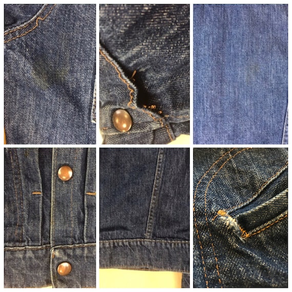 Boys Large Vintage 1960s Bar Tack Pleat Front Denim 4 Pocket