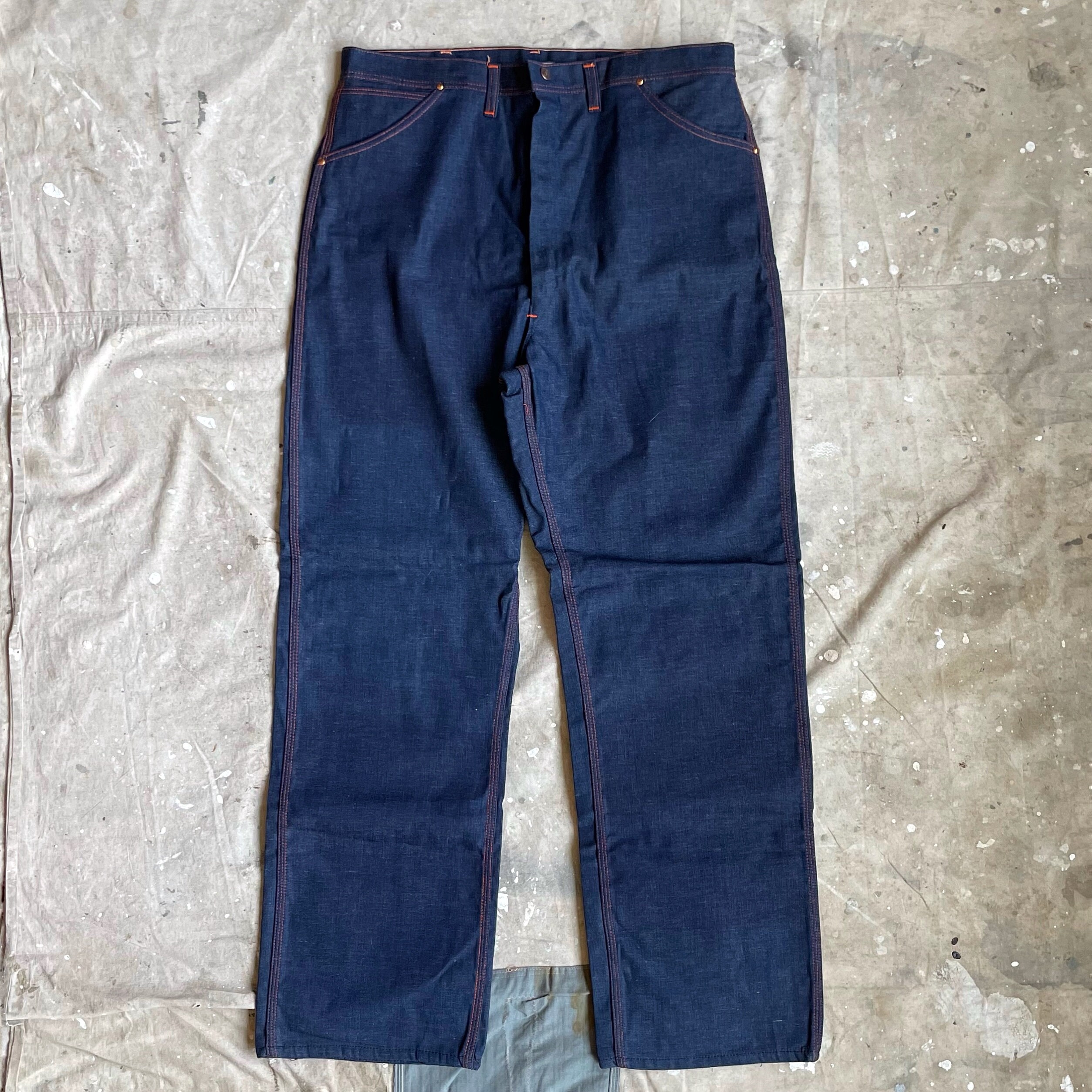 Size 38x34 1950s New Old Stock Flannel Lined Carpenter Denim Size 38x34 1950s New Old Stock Flannel Lined Carpenter Denim