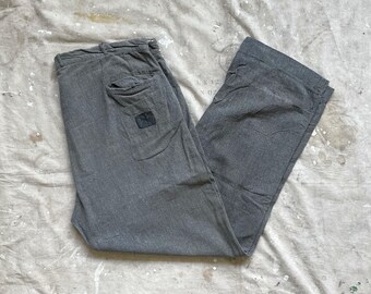 Size 42x31 Vintage Men's 1930s 1940s Salt and Pepper Covert Cloth