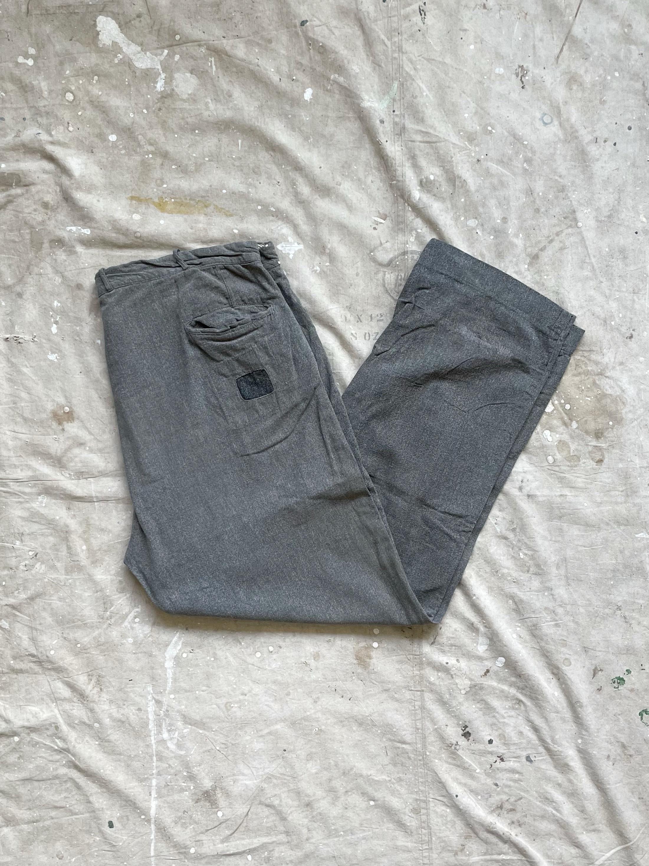 Size 42x31 Vintage Men's 1930s 1940s Salt and Pepper Covert Cloth