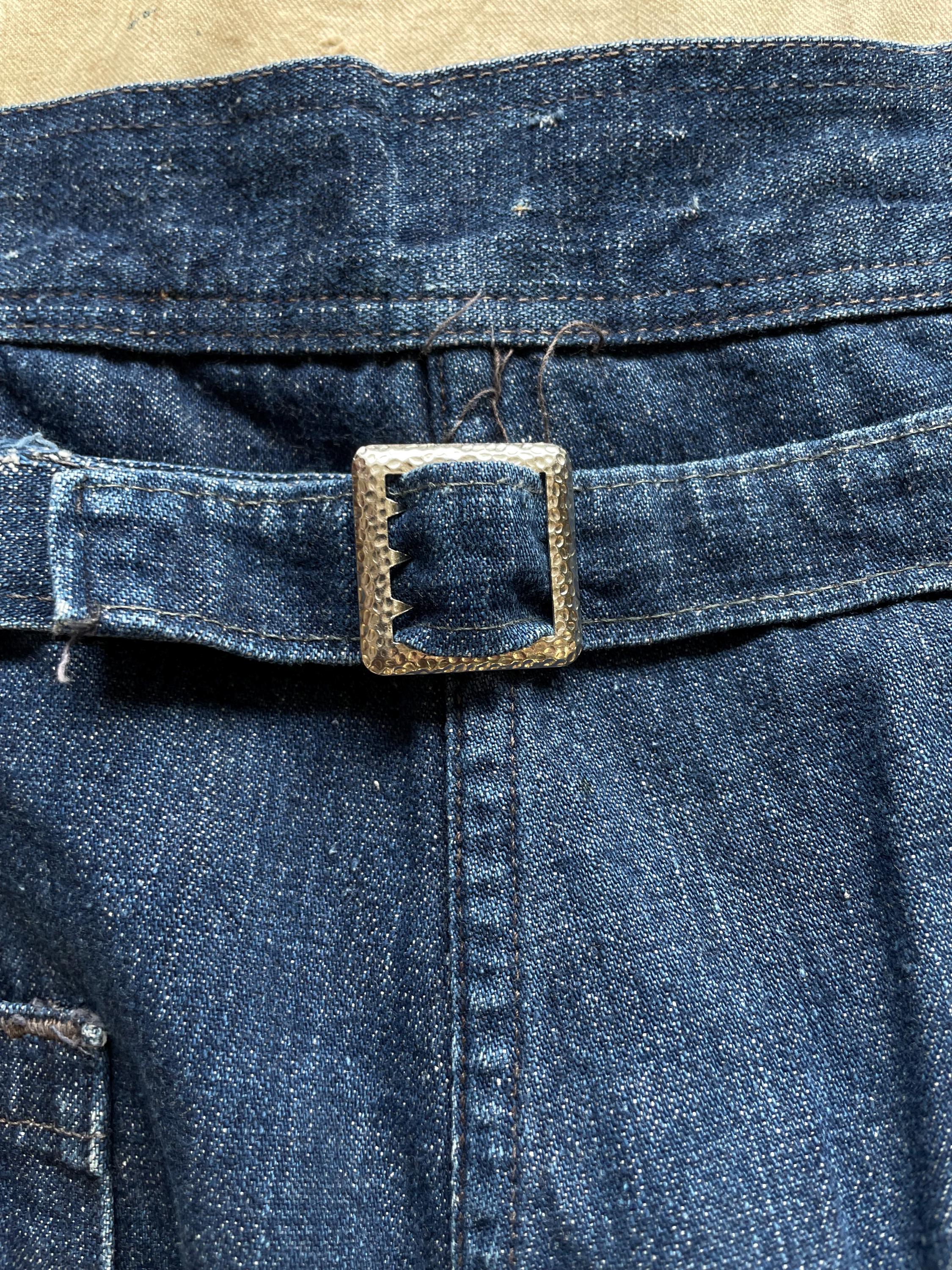 32x29.5 1940s US Navy WAVES Buckle Back Dungaree Denim Workwear