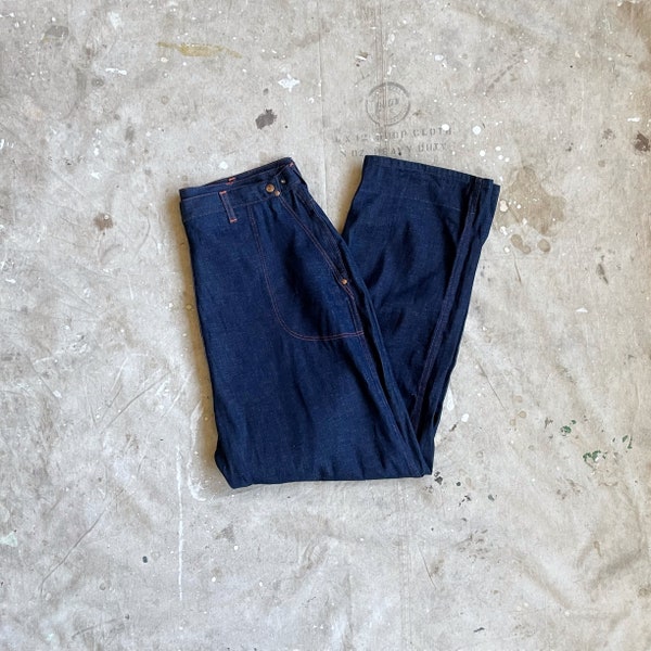 Size 36/37x30 NOS Vintage 1950s Side Zips Womens Denim Jeans by Blue Bell 2187