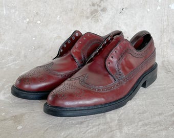 Vintage ALDEN Dark Brown Shell Cordovan Wing Tip Oxfords | 11 B