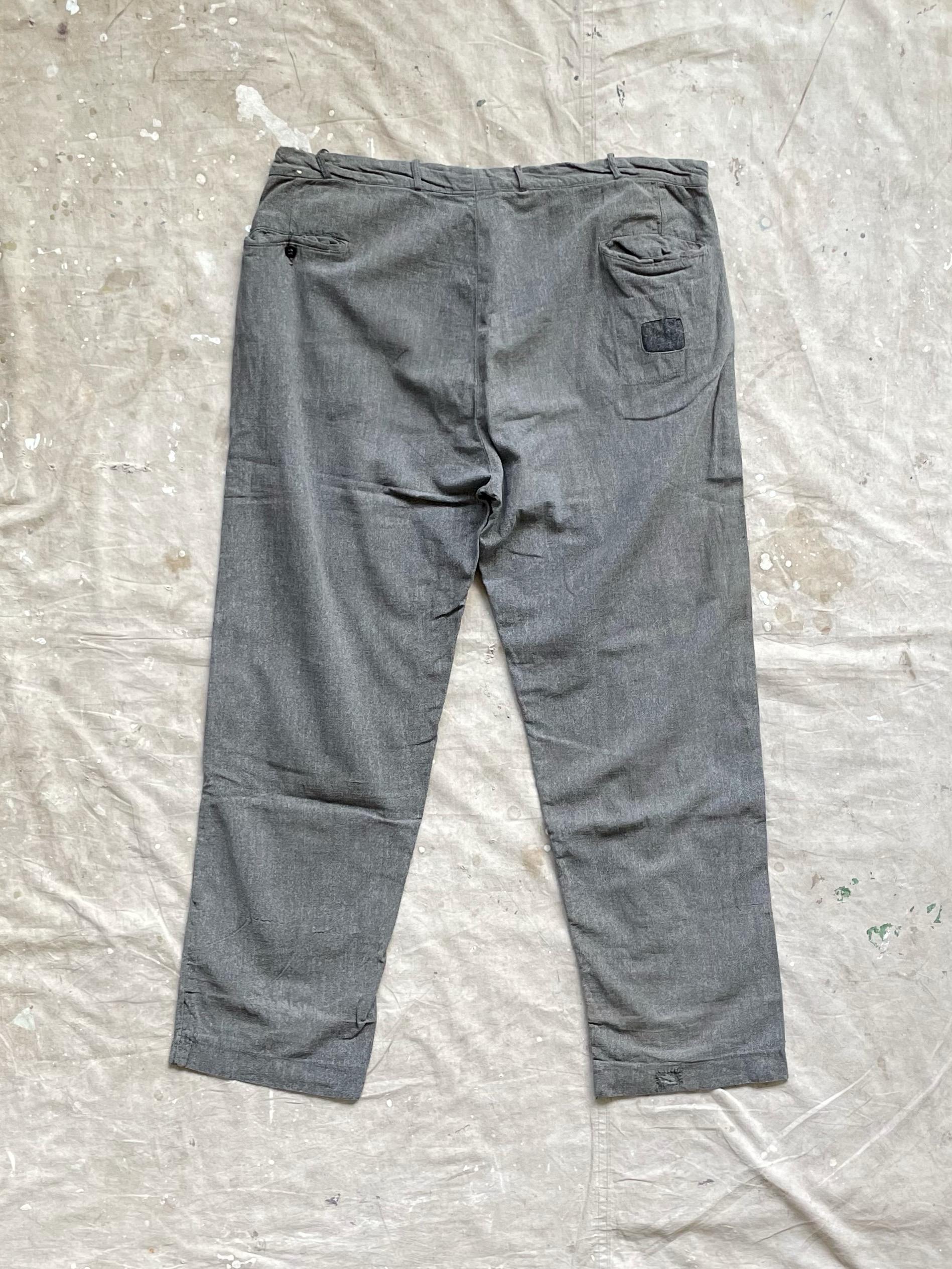 Size 42x31 Vintage Men's 1930s 1940s Salt and Pepper Covert Cloth