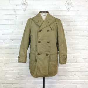 Size 38 (M) Vintage 1940s WW2 US Army Cotton Olive Drab Mackinaw