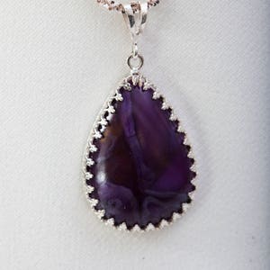 Handmade Sugilite Pendant in Sterling Silver