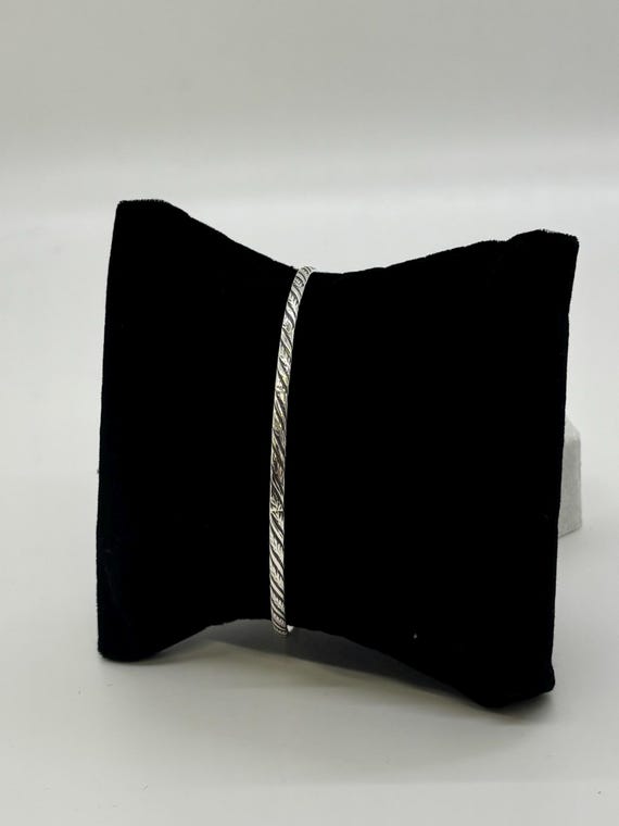 Sterling Silver Flat Bangle Bracelet - image 4