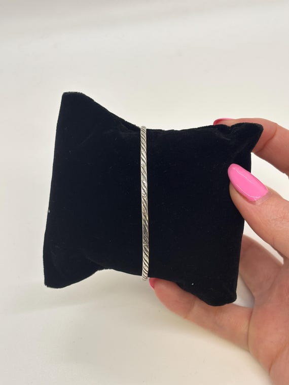 Sterling Silver Flat Bangle Bracelet - image 3