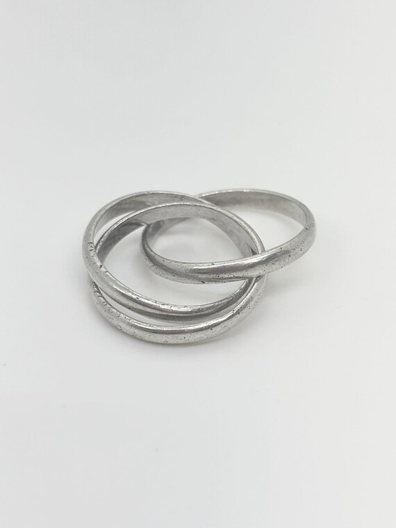 Unique Interlocking Ring | Sterling Silver, Size 5 - image 6