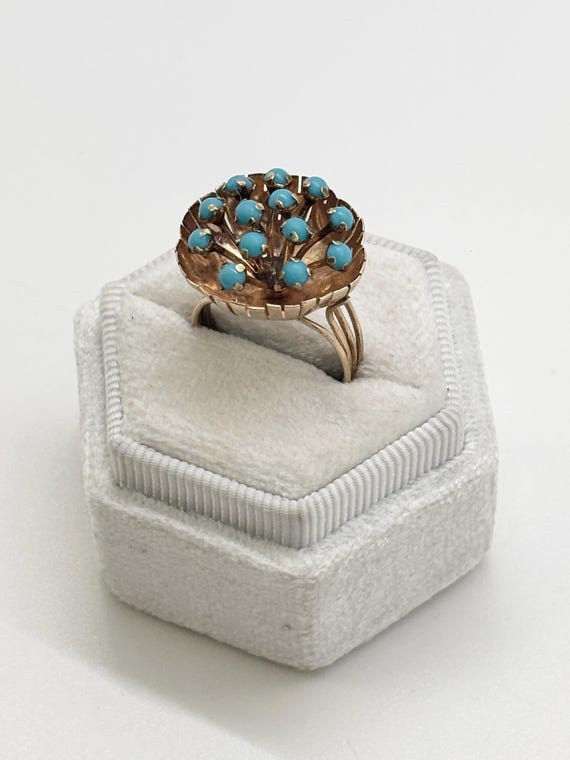 Vintage Statement Ring – 14K Solid Yellow Gold, T… - image 5