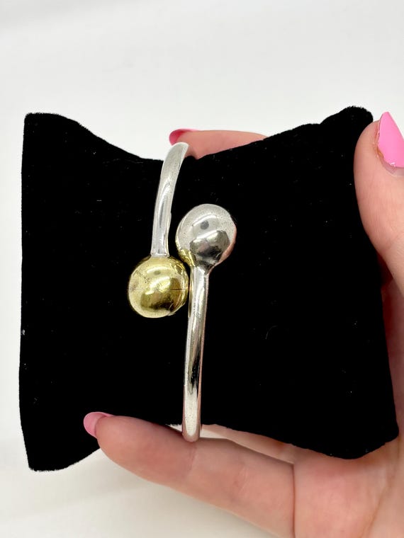 Sterling Silver Crossover Bangle Bracelet - image 5