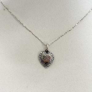 Vintage Heart Pendant - Sterling Silver