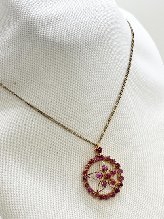 Ruby Pendant - 22K Solid Yellow Gold - image 3