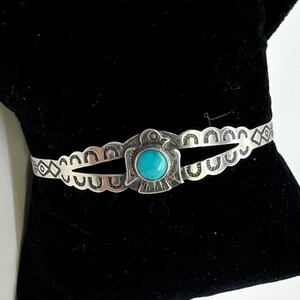 Vintage Sterling Silver Turquoise Bracelet