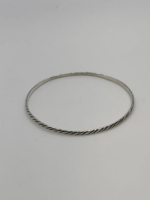 Sterling Silver Flat Bangle Bracelet - image 5