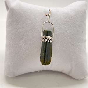 Handmade Green Tourmaline Pendant in Sterling Silver