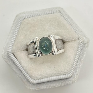 Handmade Sterling Silver Ring with Indicolite Tourmaline - Size 6