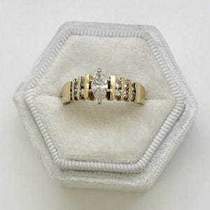 14K Yellow Gold Marquise Diamond Ring