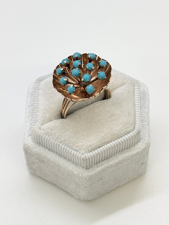 Vintage Statement Ring – 14K Solid Yellow Gold, T… - image 4