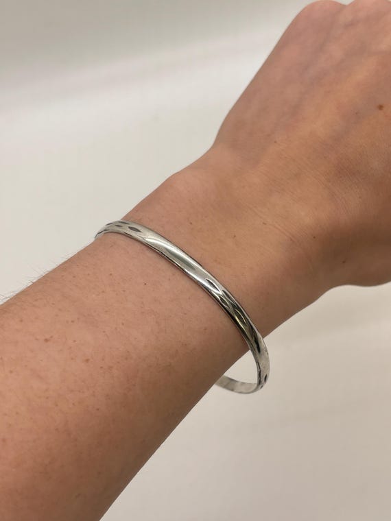 Simple Sterling Silver Bangle Bracelet - image 4