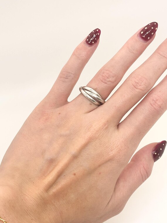 Unique Interlocking Ring | Sterling Silver, Size 5 - image 8