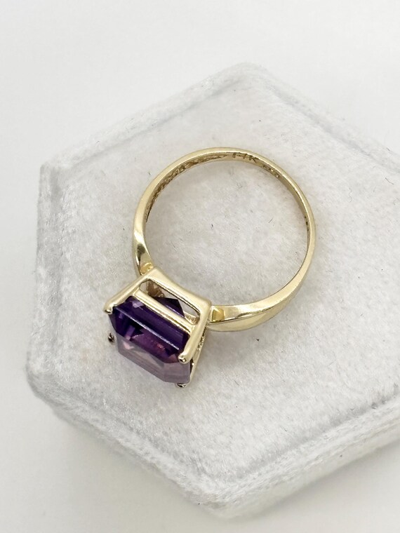 14K Yellow Gold Amethyst Ring - image 10