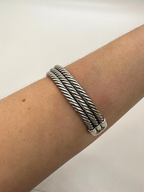 Sterling Silver Heavy Solid Bangle Bracelet - image 2