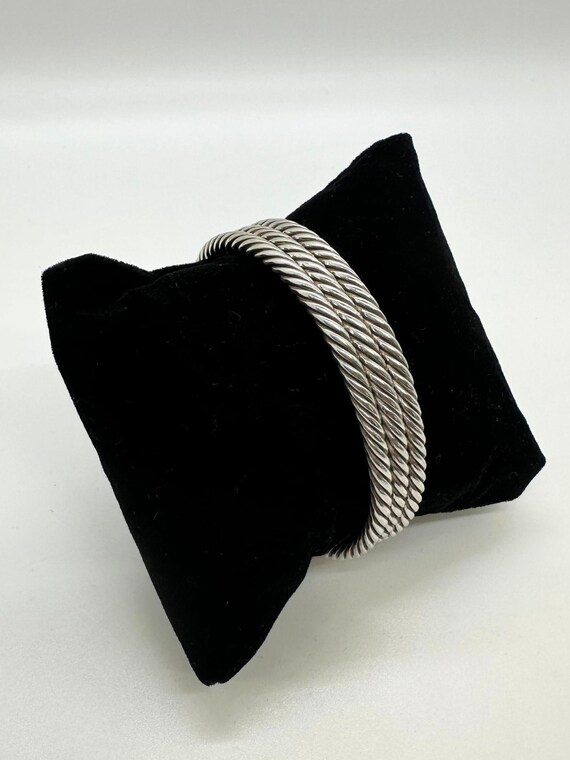 Sterling Silver Heavy Solid Bangle Bracelet - image 3