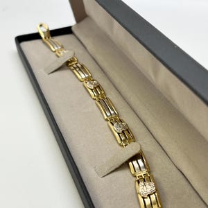 18K Yellow Gold and Sterling Silver Link Bracelet