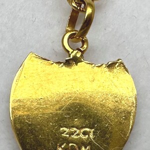 22K Yellow Gold Pendant with Enamel Initial "L" – Shield Design
