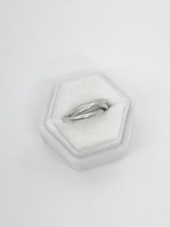 Unique Interlocking Ring | Sterling Silver, Size 5 - image 1