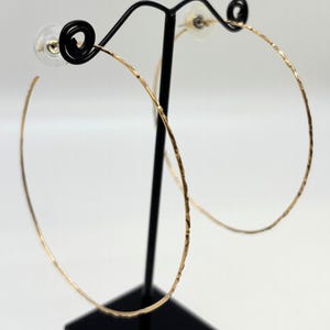 Vintage 14k Gold Large Hoop Earrings