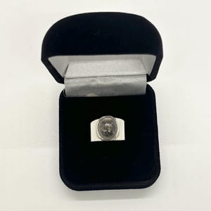Handmade Sterling Silver Ring with Rutilated Quartz - Size 7