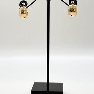 Mini Wide Ribbed Hoop Earrings | 14K Yellow Gold