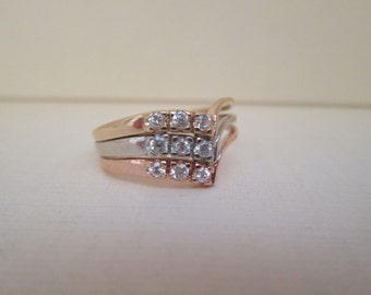 Trinity 14K Gold and CZ Ring