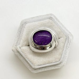 Sterling Silver Ring with Sugilite Purple Gem Center Stone