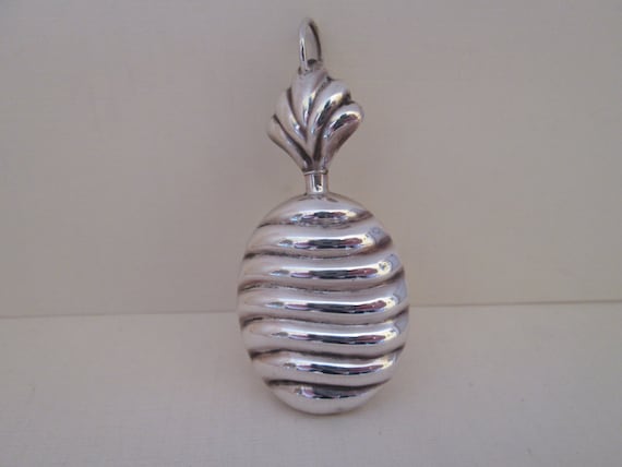 Vintage Silver Perfume Bottle Pendant - image 1